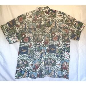Reyn Spooner Shirt Men XXL Mele Kalikimaka 2004 Hawaiian Christmas Surfing Santa